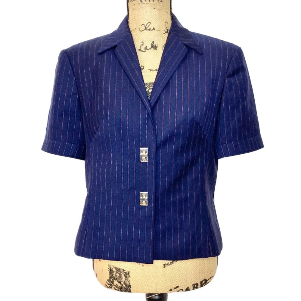 Escada Short Sleeve Wool Blazer